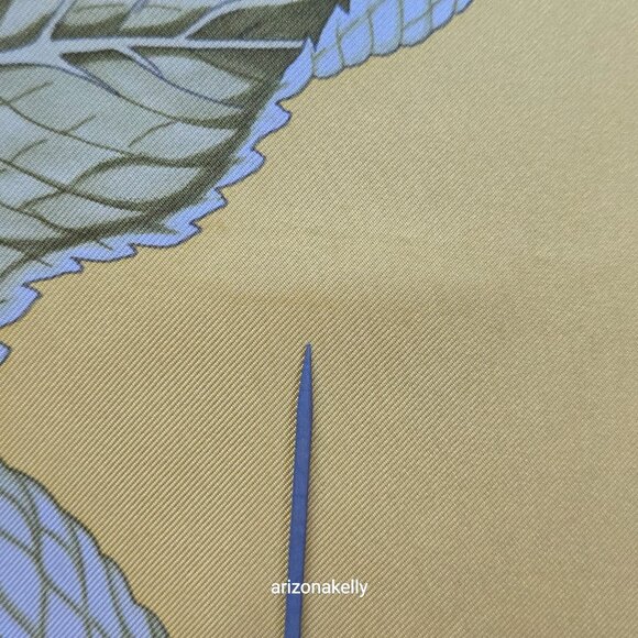 Large Silk Twill Scarf Hand-Rolled Sunflowers Floral Orange Yellow - Picture 4 of 12